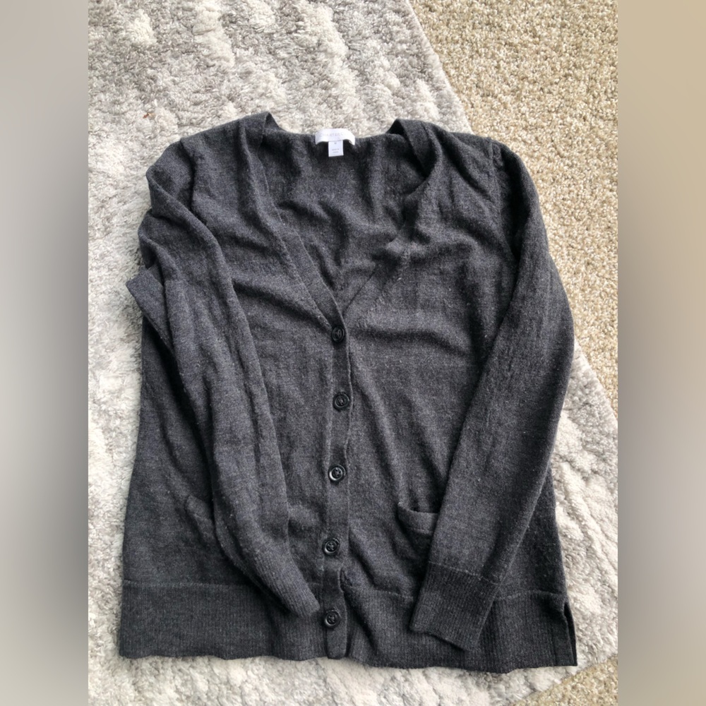 Charter Club Grey Button Short Cardigan Size Medium Women’s